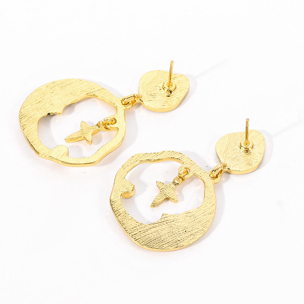 Fashion Earrings Round Moon Star Earrings