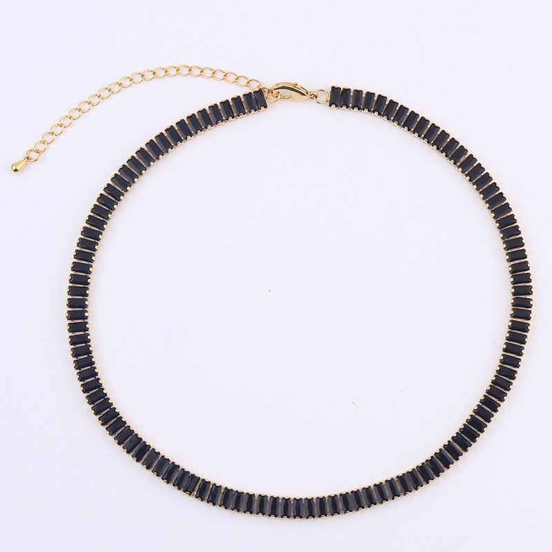High-grade Temperament Pure Color Colorful Crystals Zircon Necklace