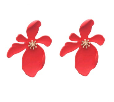 Fashion flower earrings earrings female holiday wind flower earrings natural elements solid petals earrings