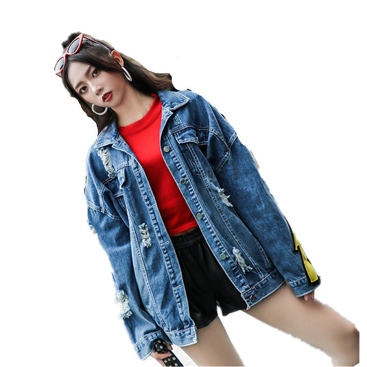 Ripped denim jacket