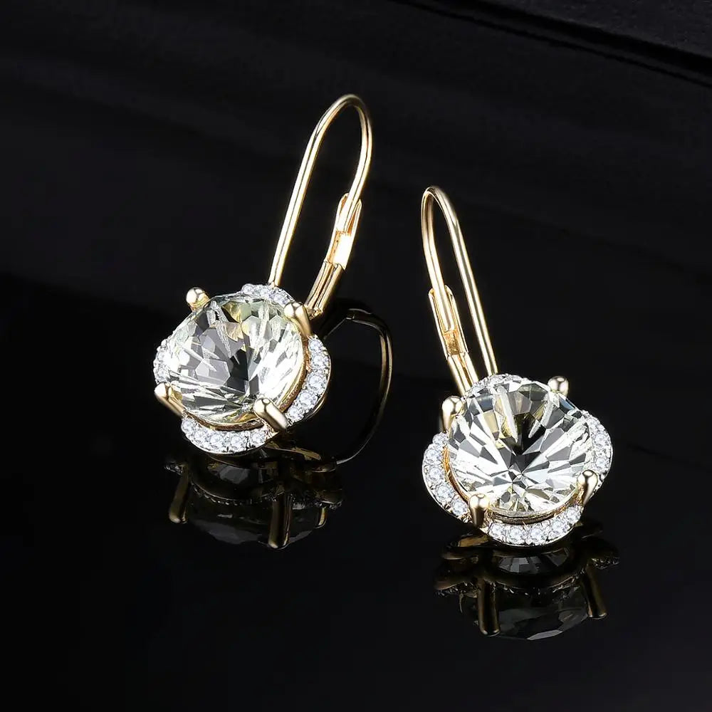 14 Karats Yellow or Rde Gold Diamond Earrings