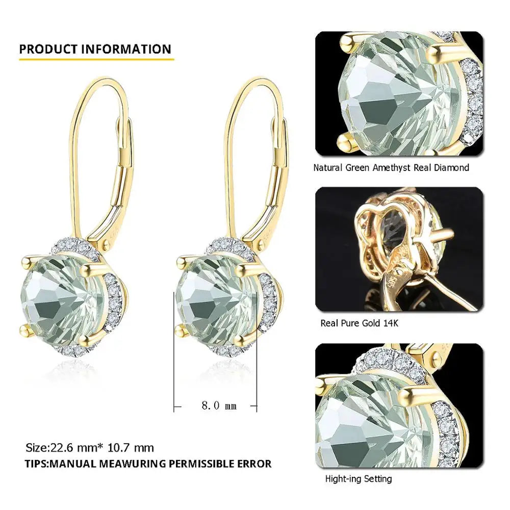 14 Karats Yellow or Rde Gold Diamond Earrings