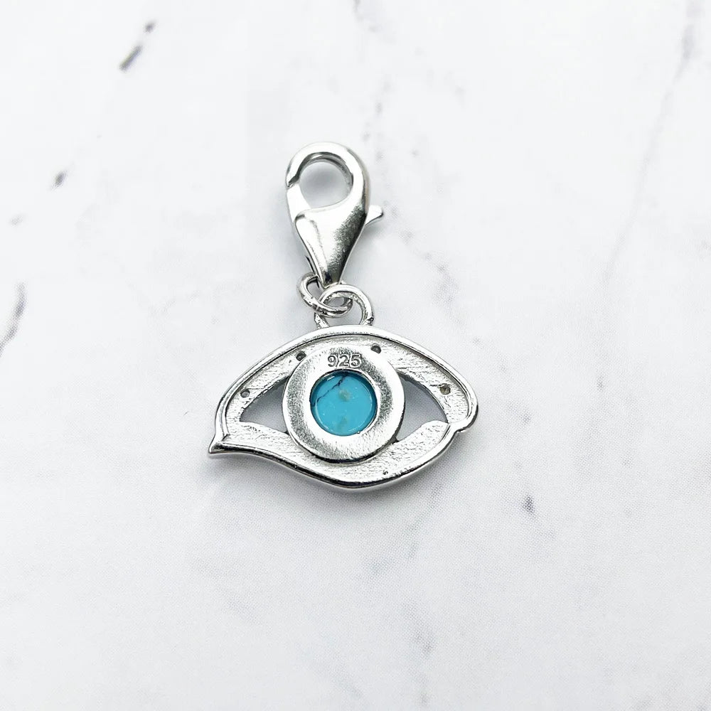 Charms Pendant Amulet Blue Horus Eyes 925 Sterling Silver Turquoise Fine Jewelry Accessories Fit Bracelet Necklace For Woman Man