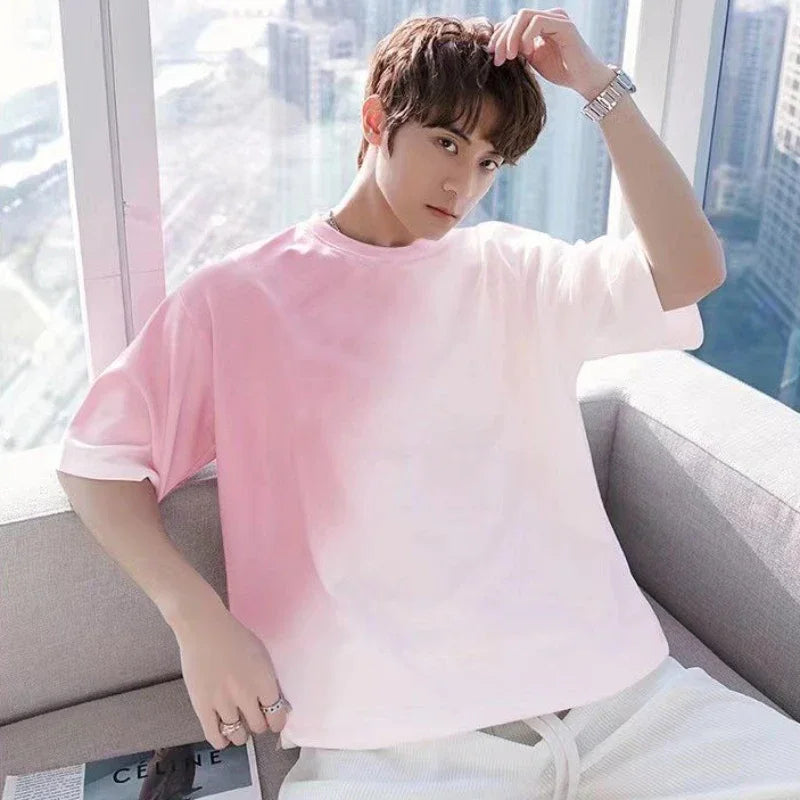 Sports Suits White Man Trousers Sets Work Wear T-shirts Pants Men S New in Matching Aesthetic 2024 Trend Tops & Tees Elastic Tee