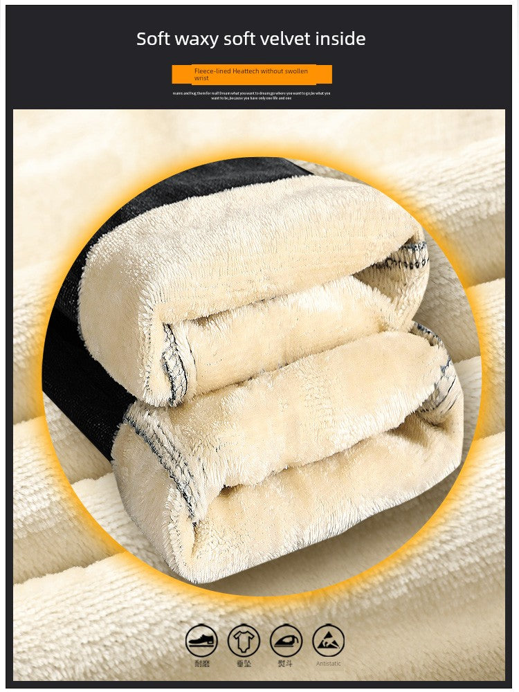 Autumn and Winter Cold Protection Heattech with Velvet Men Denim