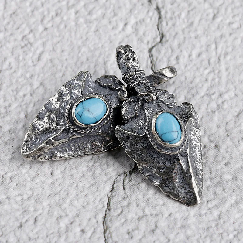 BOCAI S925 Sterling Silver Pendants for Women Men New Fashion Winding Wires Meteorite Arrow Turquoise Punk Jewelry Free Shipping