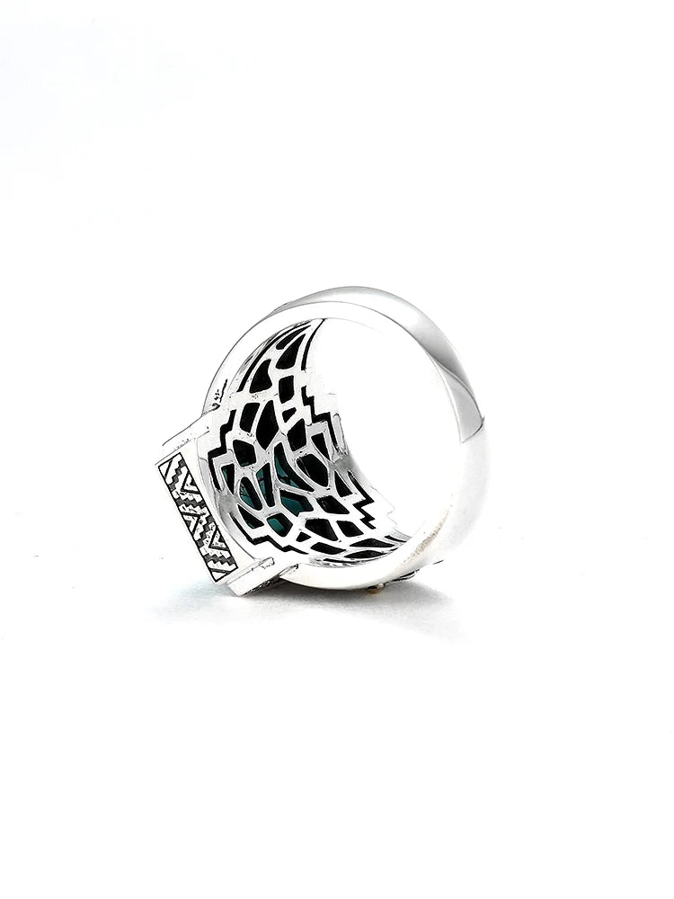 925 Sterling Silver turquoise Hip Hop niche Design