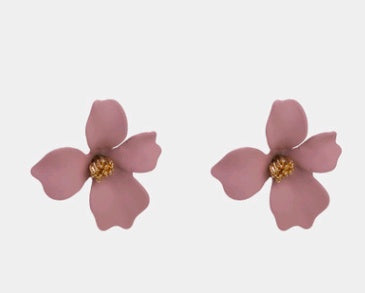 Fashion flower earrings earrings female holiday wind flower earrings natural elements solid petals earrings