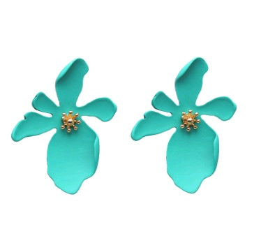 Fashion flower earrings earrings female holiday wind flower earrings natural elements solid petals earrings
