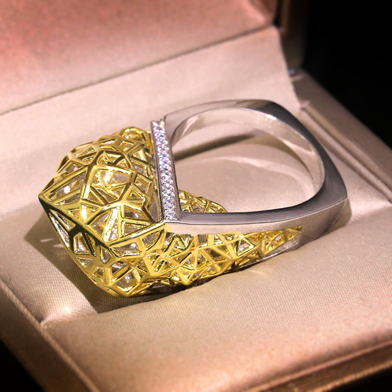 Copper Zircon Electroplated Jewelry Ring Mesh