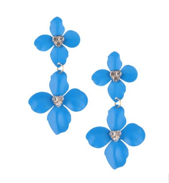 Fashion flower earrings earrings female holiday wind flower earrings natural elements solid petals earrings