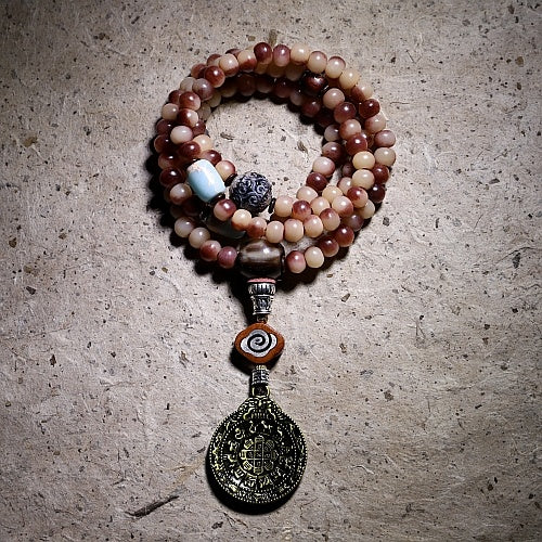 Original Ecological Bloody Natural Camel Bone Bracelet Tibetan Buddhist Beads 108 Pcs