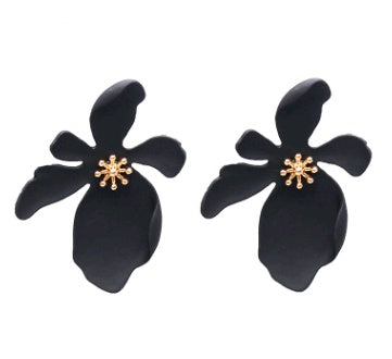 Fashion flower earrings earrings female holiday wind flower earrings natural elements solid petals earrings