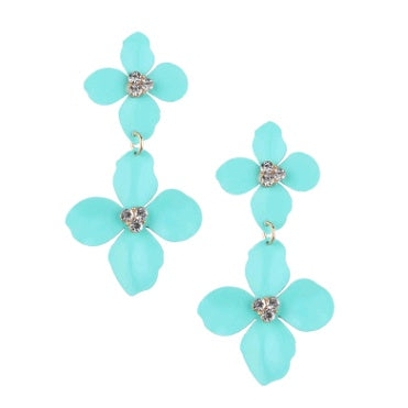 Fashion flower earrings earrings female holiday wind flower earrings natural elements solid petals earrings