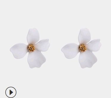 Fashion flower earrings earrings female holiday wind flower earrings natural elements solid petals earrings