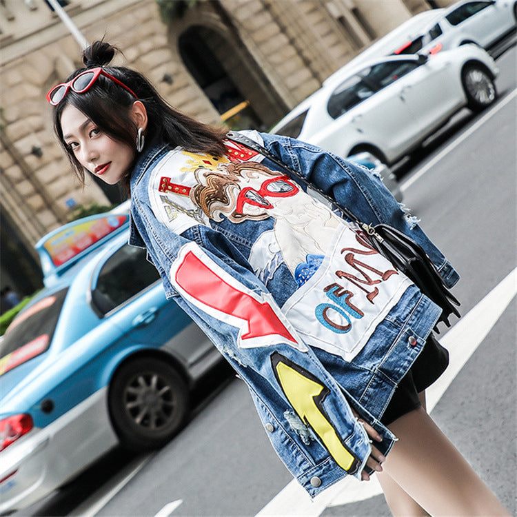 Ripped denim jacket