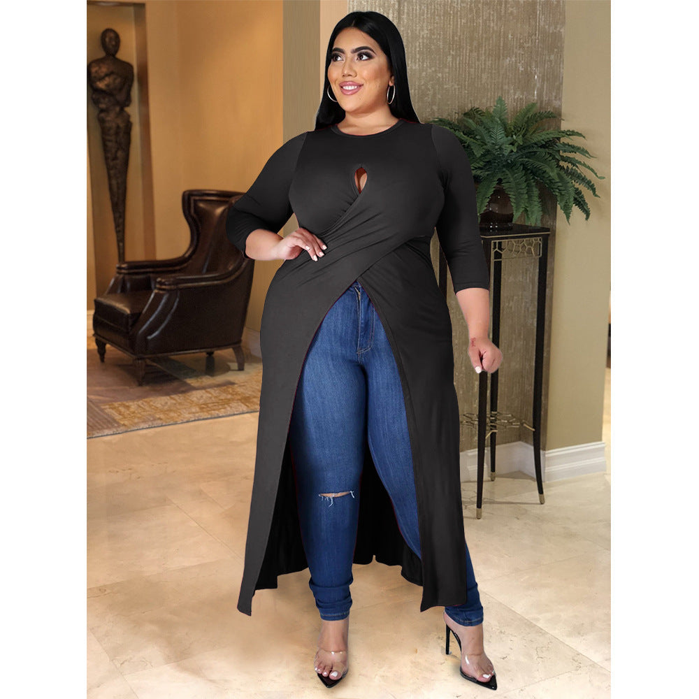 Plus Size Women's Split Dress Top