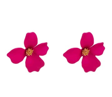 Fashion flower earrings earrings female holiday wind flower earrings natural elements solid petals earrings