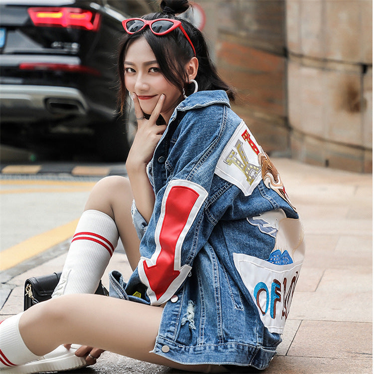 Ripped denim jacket