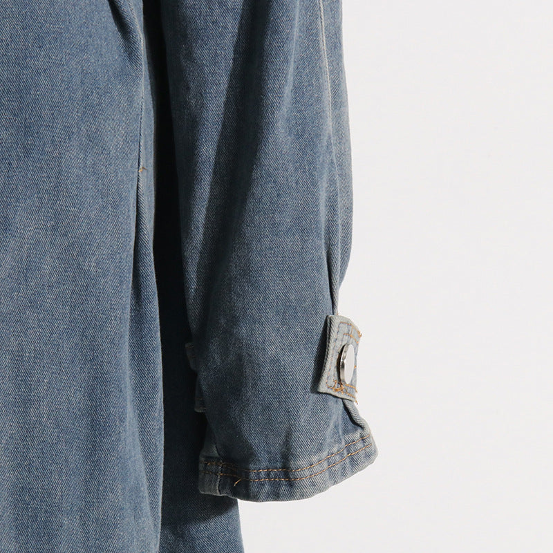 Lace-up Waist-tight Coat Lapel Mid-length