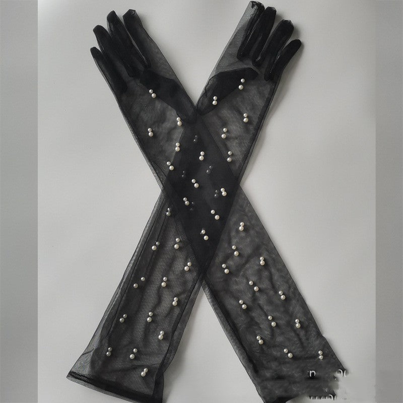 Korean Summer Bridal Transparent Mesh Gloves