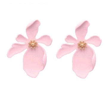 Fashion flower earrings earrings female holiday wind flower earrings natural elements solid petals earrings