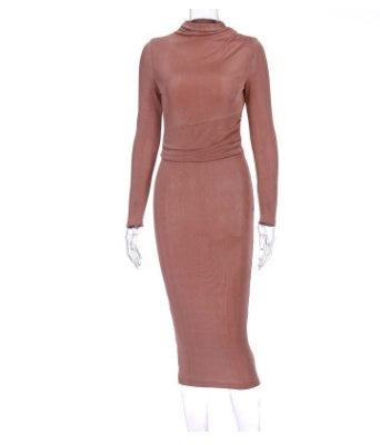 Pencil skirt with round collar