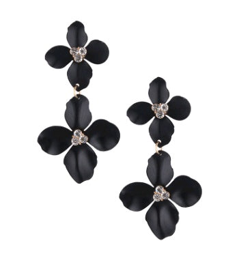 Fashion flower earrings earrings female holiday wind flower earrings natural elements solid petals earrings