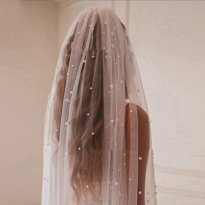 Pearl Bridal Veil Mid-length Fashion High-end Sense