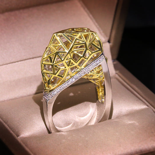 Copper Zircon Electroplated Jewelry Ring Mesh