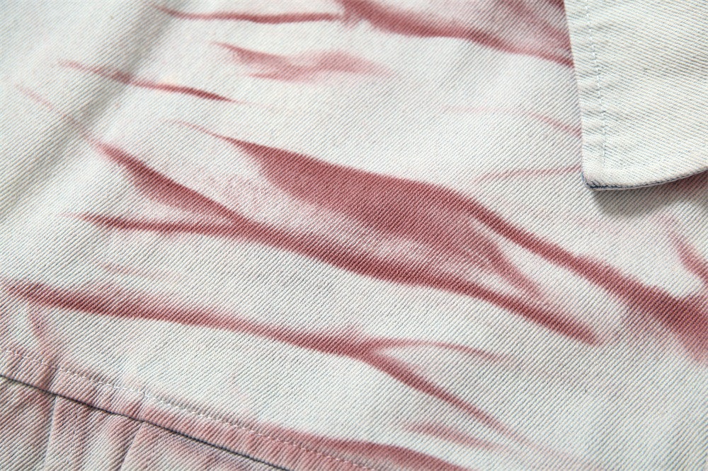 Inkjet Tie-dyed Denim Clothing Loose Jacket Men