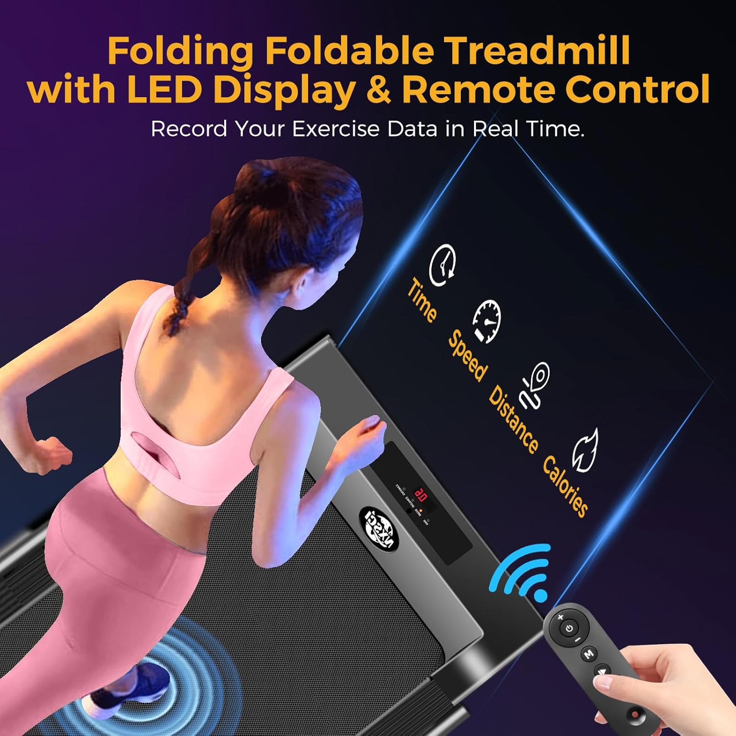 Walking Pad with Handle Bar, 3 in 1 Portable Treadmill with Handle, 2.5HP Walking pad Treadmill, Under Desk Treadmill for Home, Folding Treadmill Samll Spaces, LED Display,Remote Control