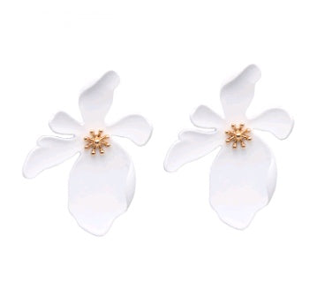 Fashion flower earrings earrings female holiday wind flower earrings natural elements solid petals earrings