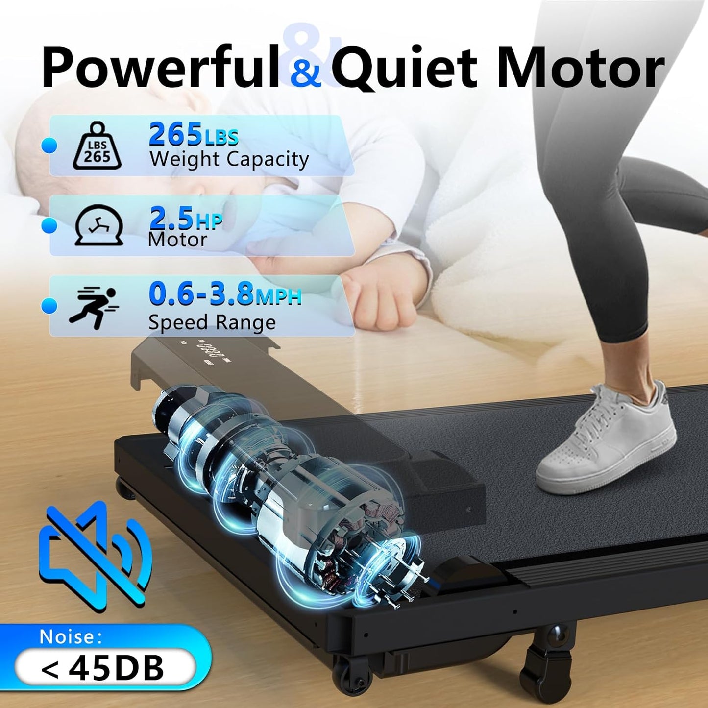 3-in-1 Walking Pad with Incline,5% Manual Incline Portable Walking Pad Treadmill for Home & Office,2.5 HP Under Desk Treadmill with Remote Control,No Assembly
