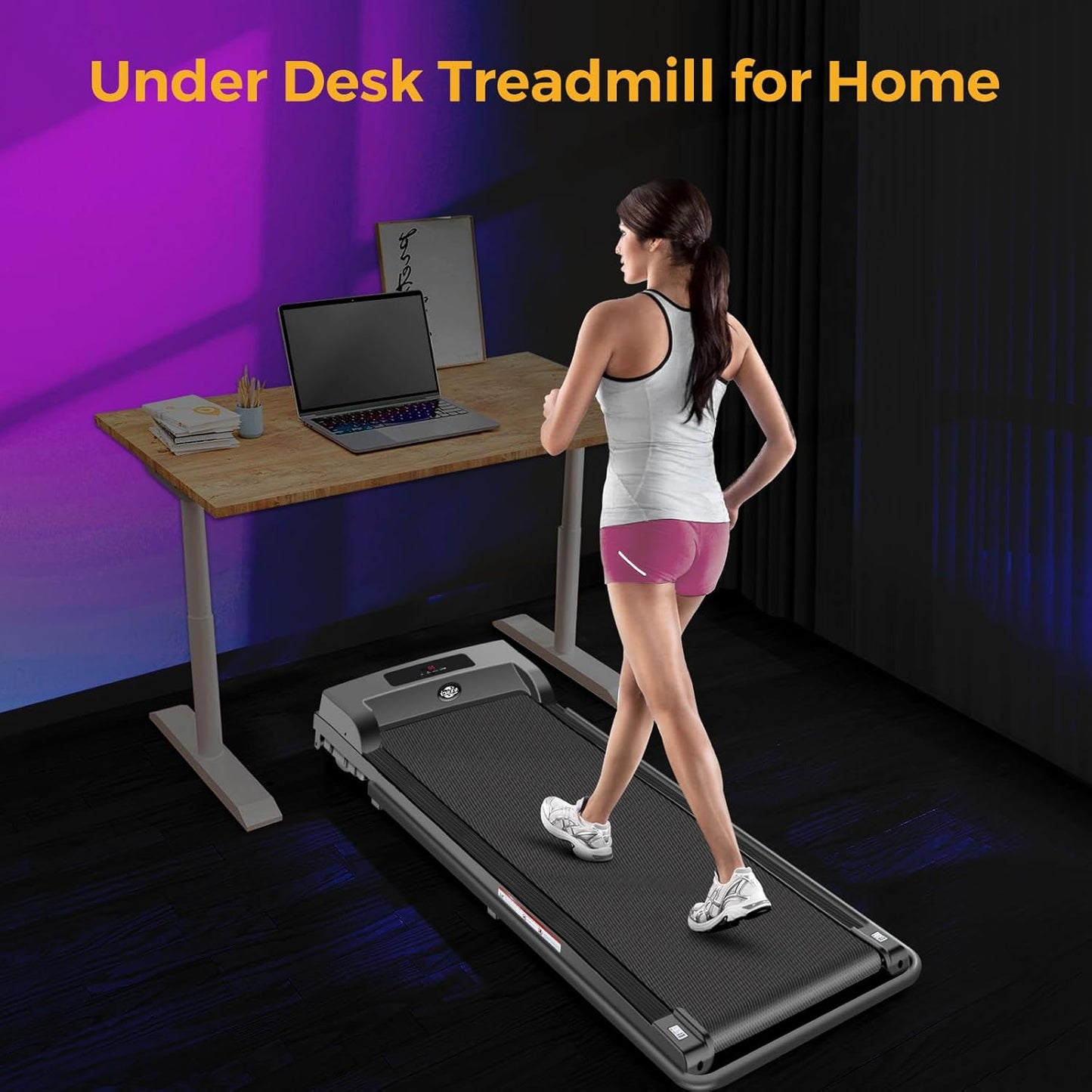 Walking Pad with Handle Bar, 3 in 1 Portable Treadmill with Handle, 2.5HP Walking pad Treadmill, Under Desk Treadmill for Home, Folding Treadmill Samll Spaces, LED Display,Remote Control