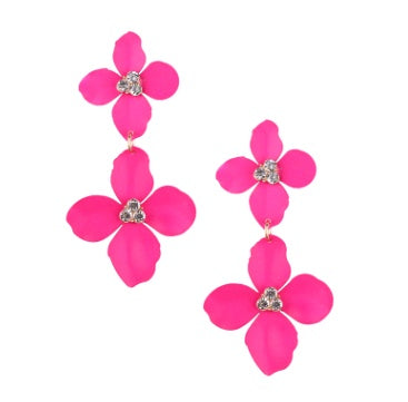 Fashion flower earrings earrings female holiday wind flower earrings natural elements solid petals earrings