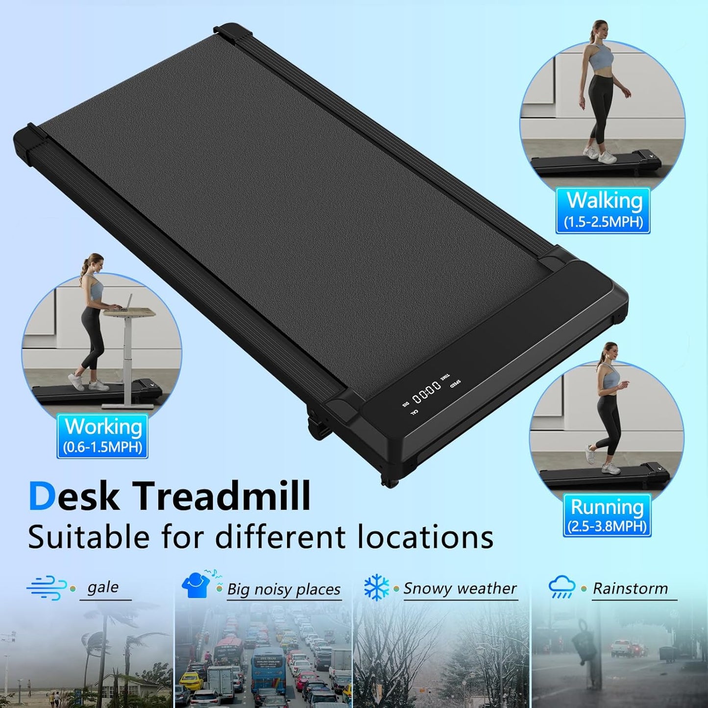 3-in-1 Walking Pad with Incline,5% Manual Incline Portable Walking Pad Treadmill for Home & Office,2.5 HP Under Desk Treadmill with Remote Control,No Assembly