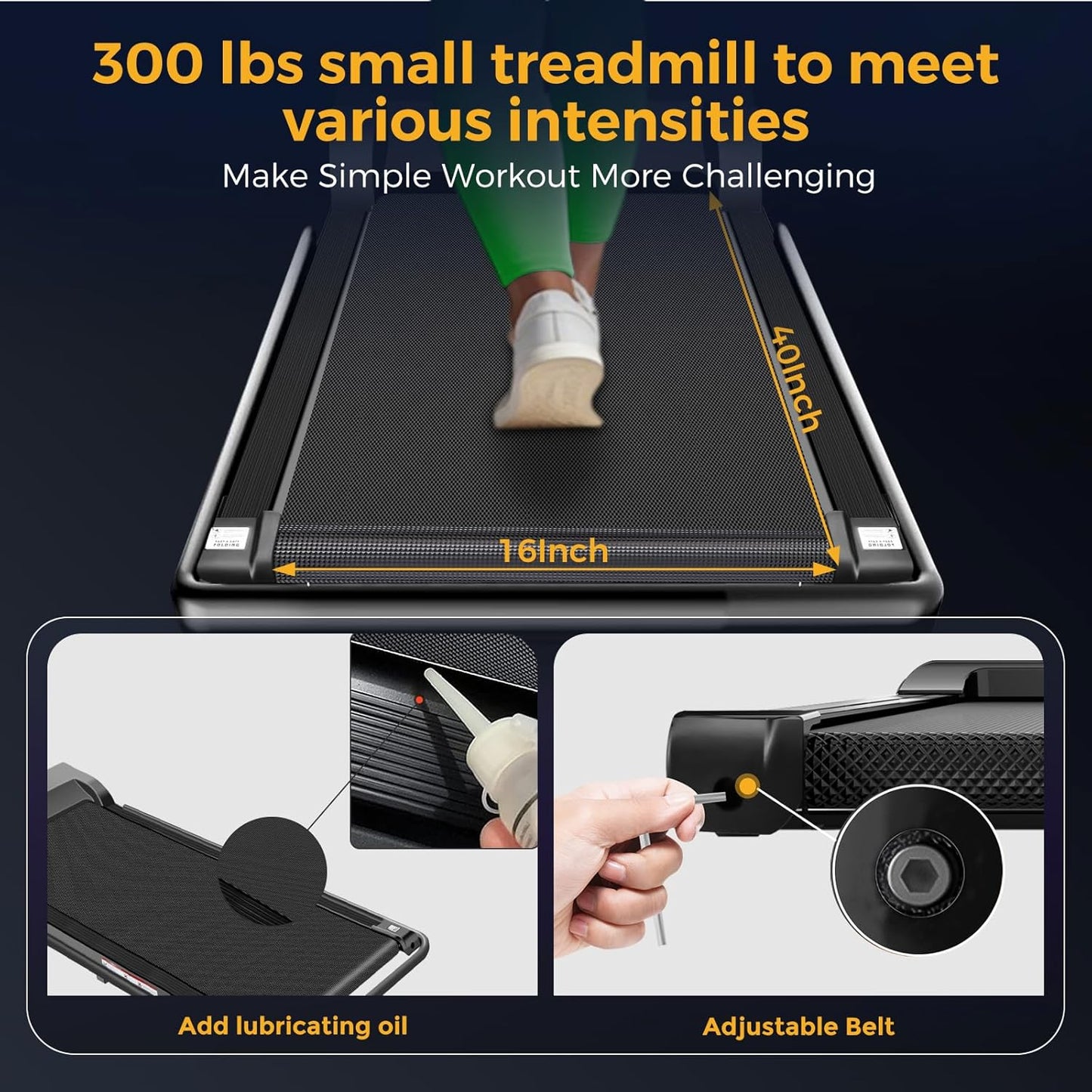 Walking Pad with Handle Bar, 3 in 1 Portable Treadmill with Handle, 2.5HP Walking pad Treadmill, Under Desk Treadmill for Home, Folding Treadmill Samll Spaces, LED Display,Remote Control