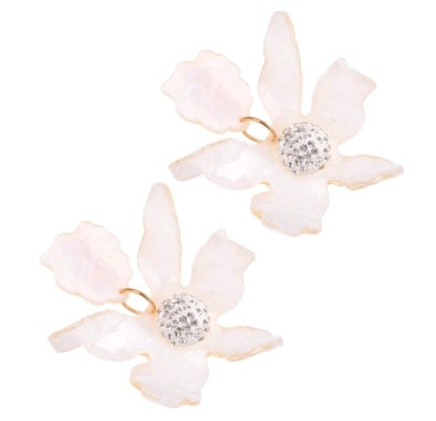 Fashion flower earrings earrings female holiday wind flower earrings natural elements solid petals earrings
