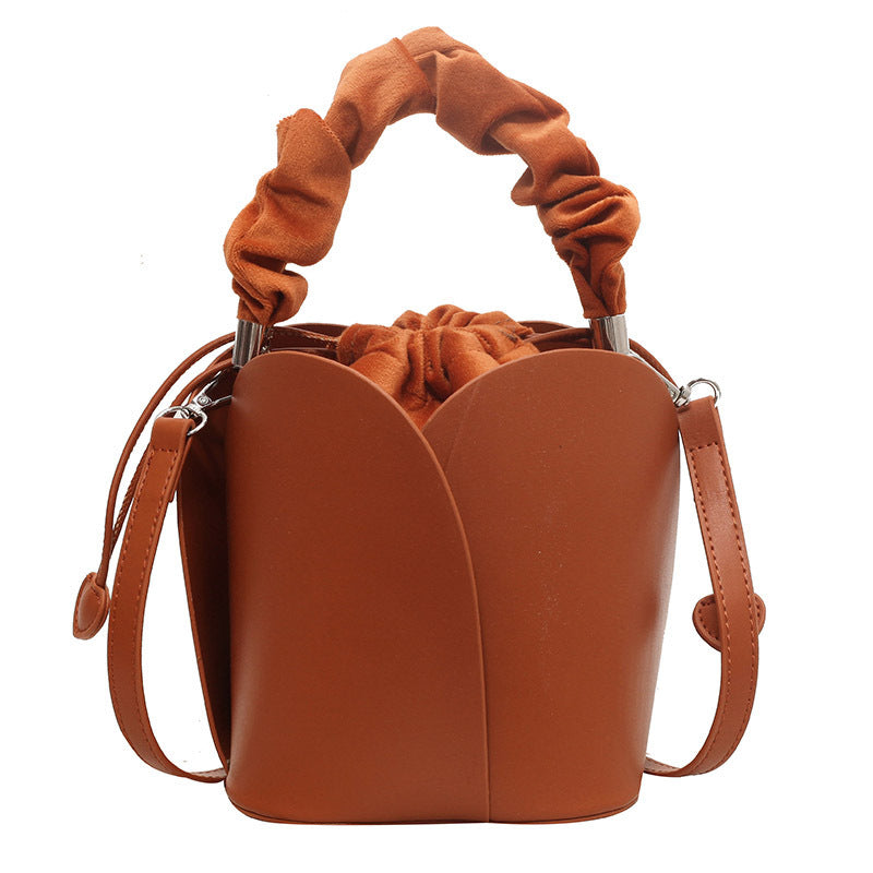 Womens PU Bucket Tote Crossbody Bag