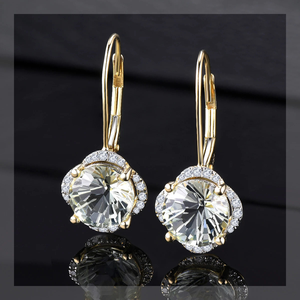 14 Karats Yellow or Rde Gold Diamond Earrings