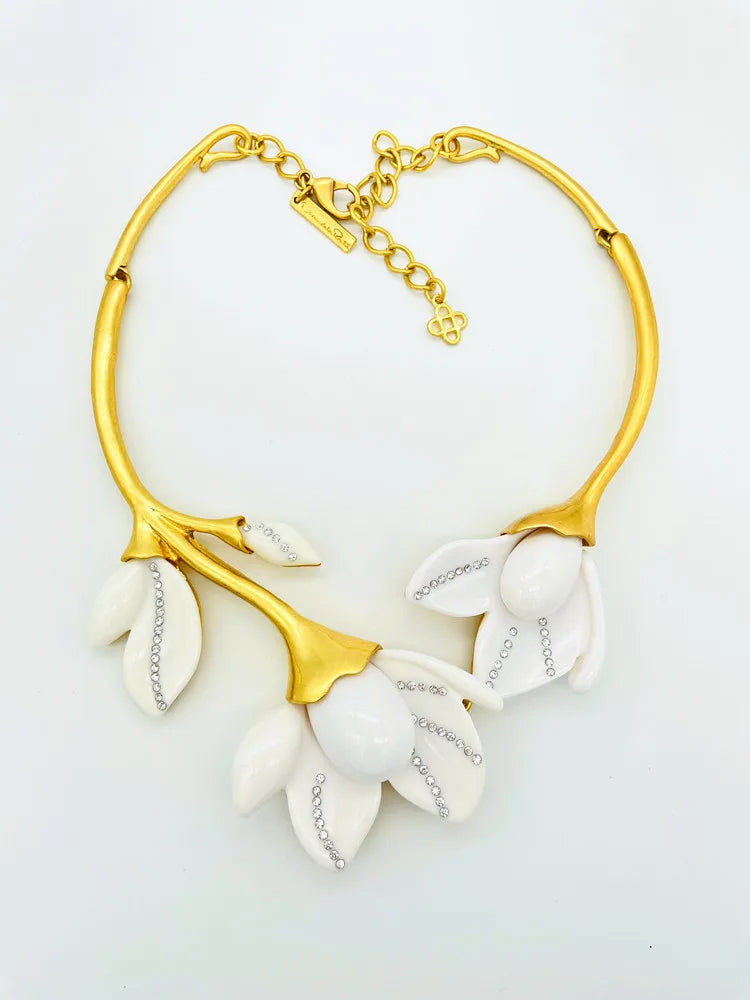 Red Flowers Pendant Chokers Necklaces set