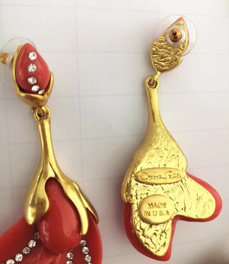 Red Flowers Pendant Chokers Necklaces set
