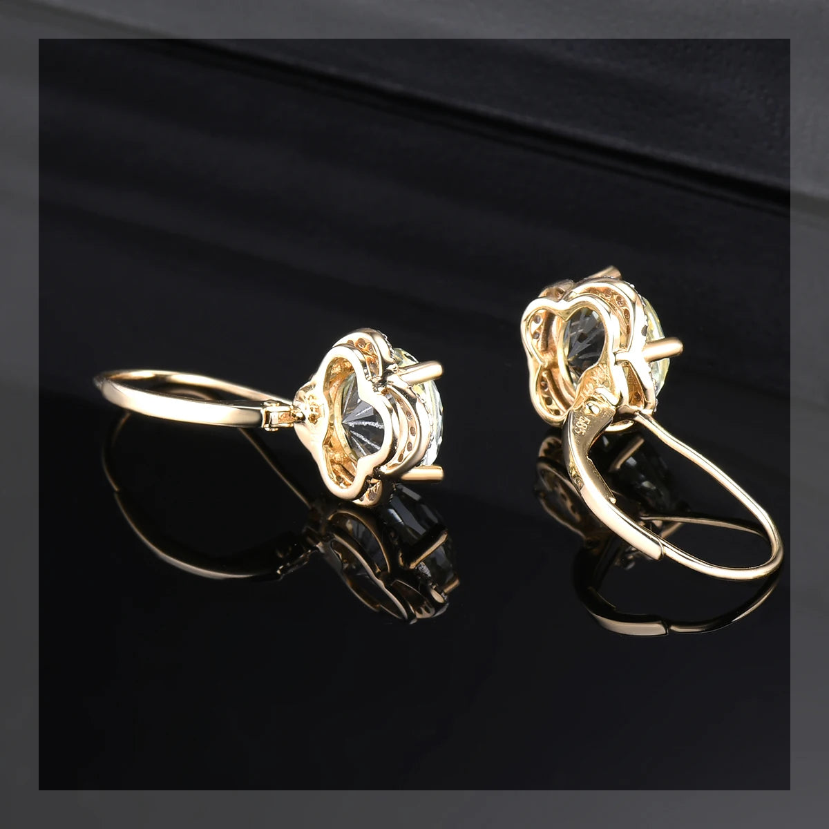 14 Karats Yellow or Rde Gold Diamond Earrings