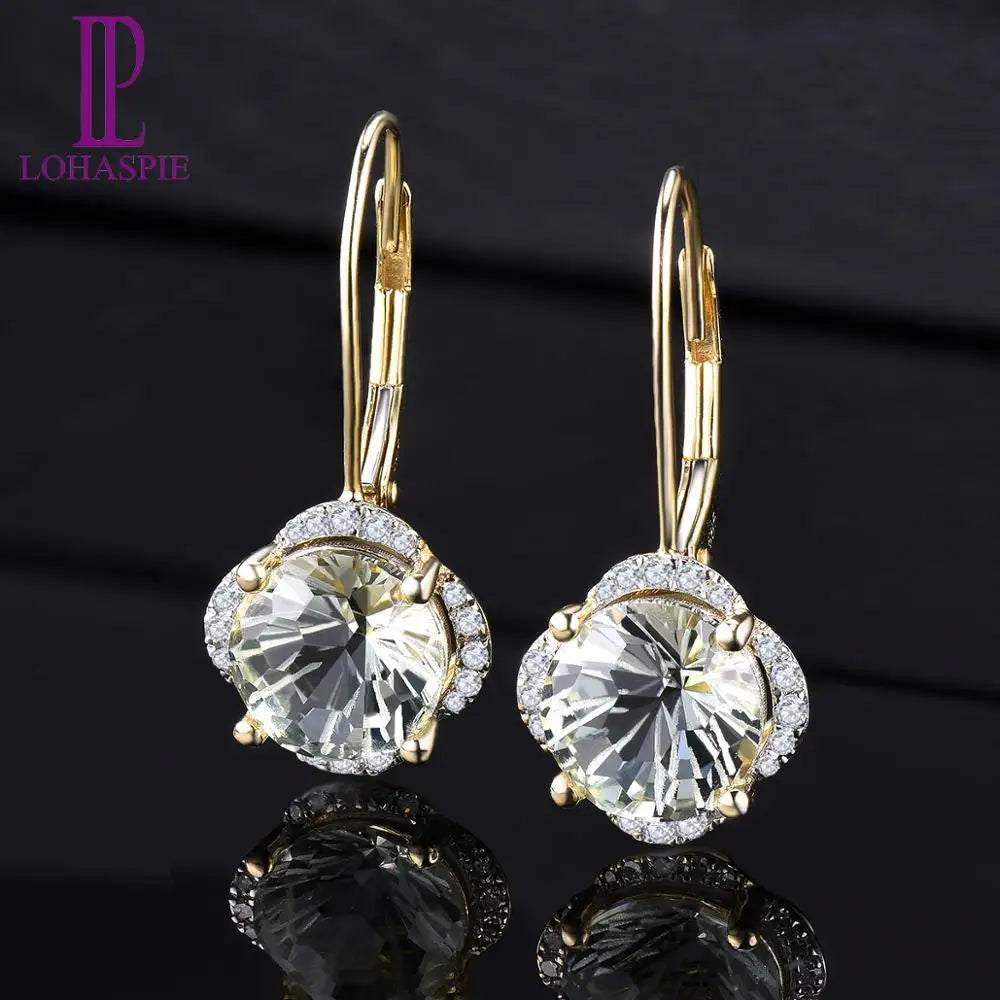 14 Karats Yellow or Rde Gold Diamond Earrings