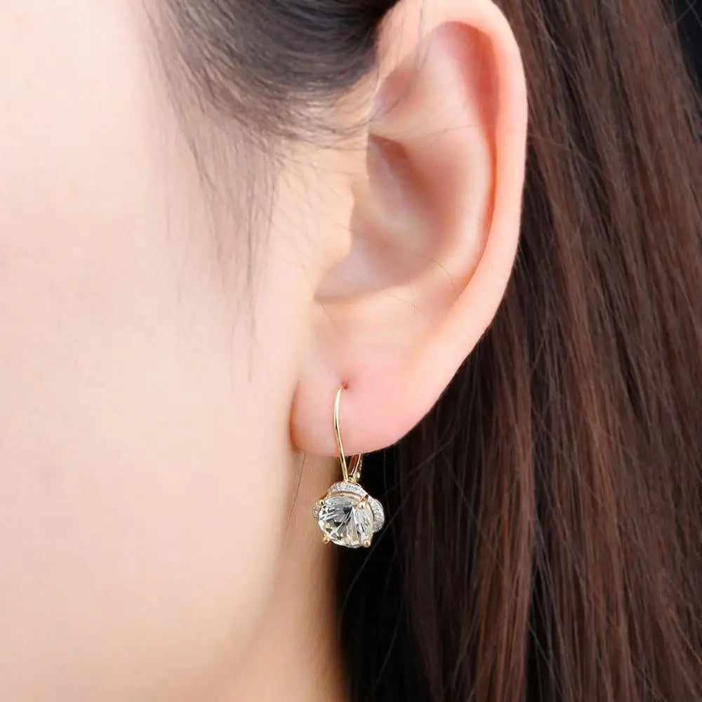 14 Karats Yellow or Rde Gold Diamond Earrings