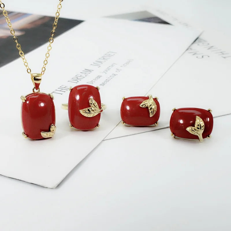 Genuine Solid Sterling Silver 925 Jewelry Set Antique Bohemia Ethnic Accessories For Women With Natural Stone Jewelry