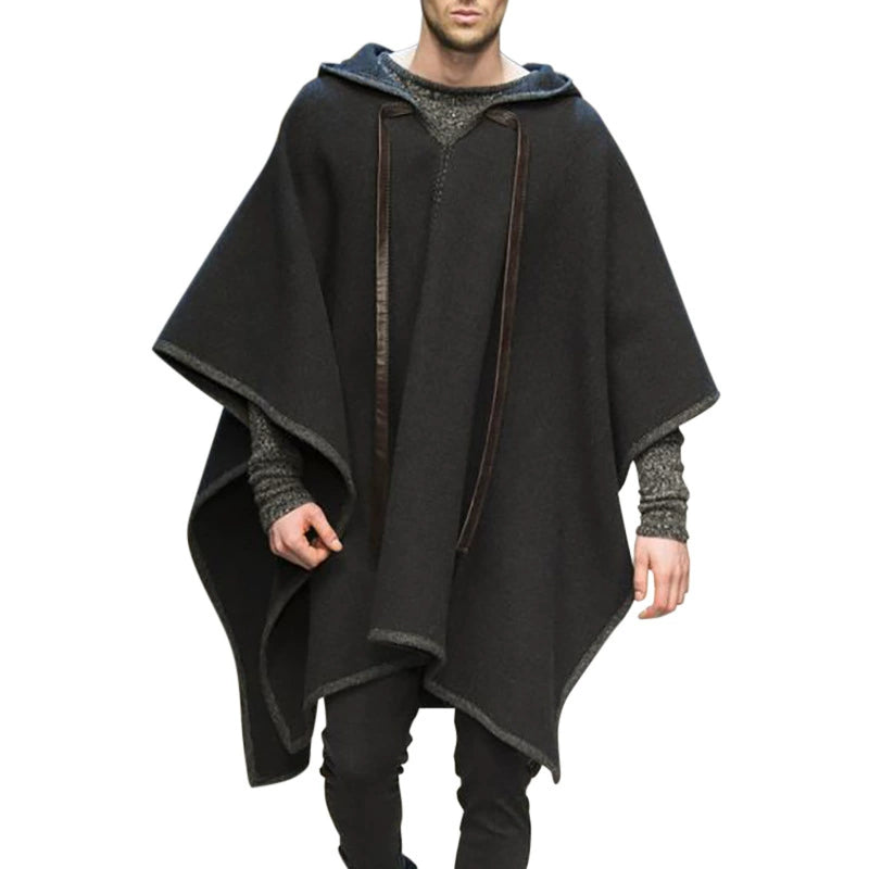 Ethnic Style Loose Casual Poncho Shawl Pullover Cape Woolen Jacket Men's Trendy Men's Cloak Jacket