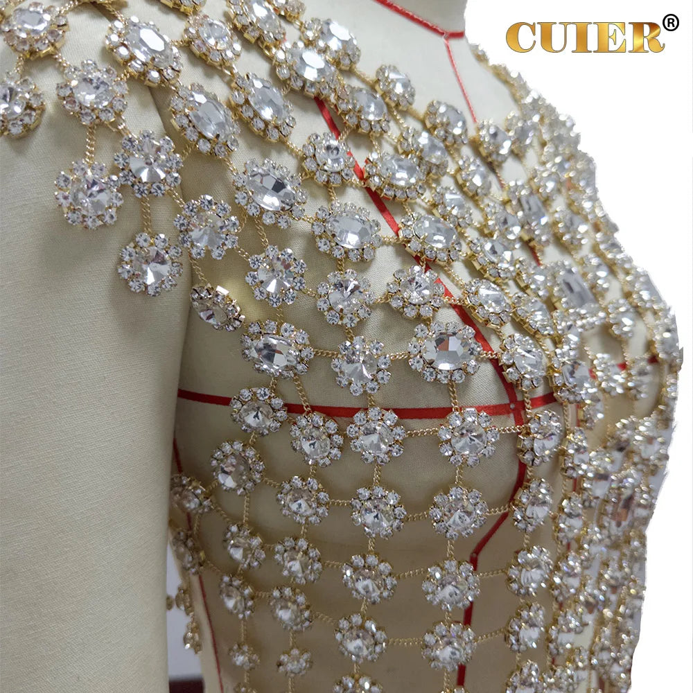 Rhinestone Gold Body Chain