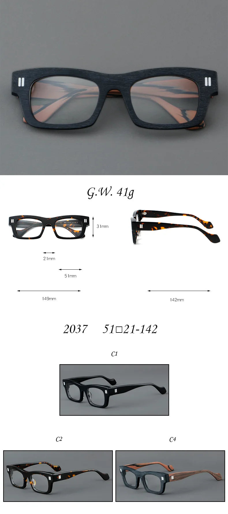 Retro Thick Customized Optical Prescription Anti Blue Ray Eyeglasses Sunglasses